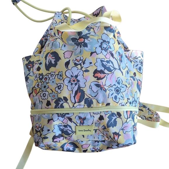 Vera Bradley Sunny Garden ReActive Backpack Sport Bag Yellow Floral Huge NWOT main image 4